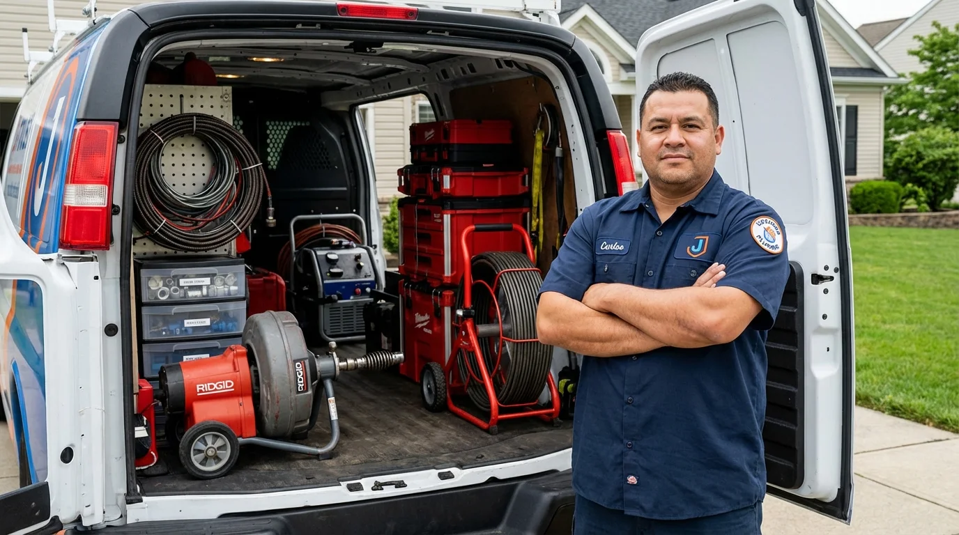 Professional drain cleaning equipment and Johns Plumbing LLC plumber in Shelbyville