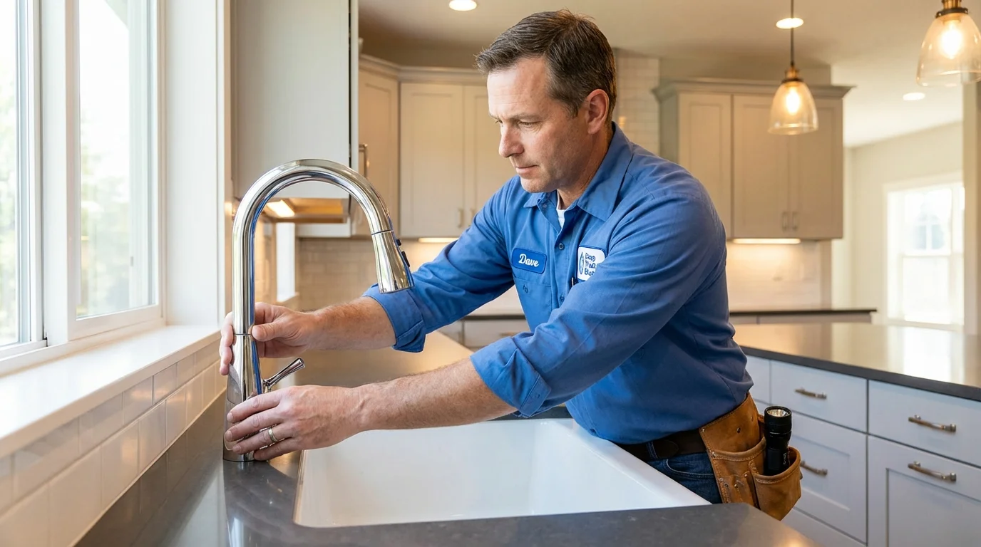 Kitchen faucet installation by Johns Plumbing LLC in Shelbyville